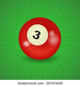 set of billiard balls, billiards, ball number 3
