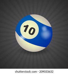 set of billiard balls, billiards, ball number 10