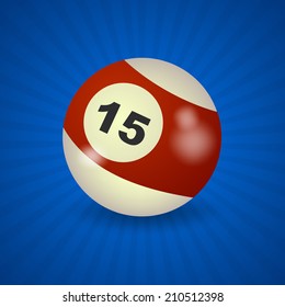 set of billiard balls, billiards, ball number 15