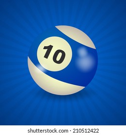 set of billiard balls, billiards, ball number 10
