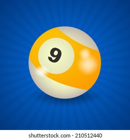 set of billiard balls, billiards, ball number 9