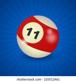 set of billiard balls, billiards,  ball number 11