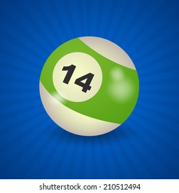 set of billiard balls, billiards, ball number 14