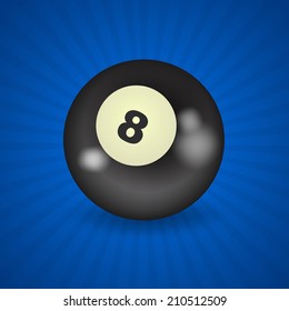 set of billiard balls, billiards,  ball number 8
