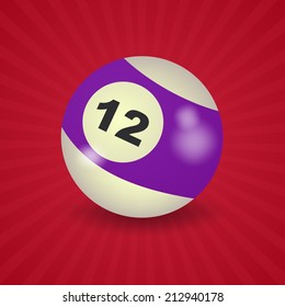 set of billiard balls, billiards,  ball number 12