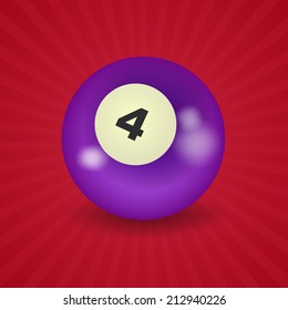 set of billiard balls, billiards, ball number 4