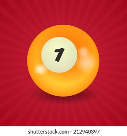 set of billiard balls, billiards, ball number 1