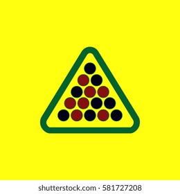 Set of billiard balls in triangle