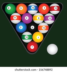 A set of billiard balls. Vector illustration.