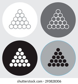 Set of Billiard/pool balls icon triangle - Vector illustration