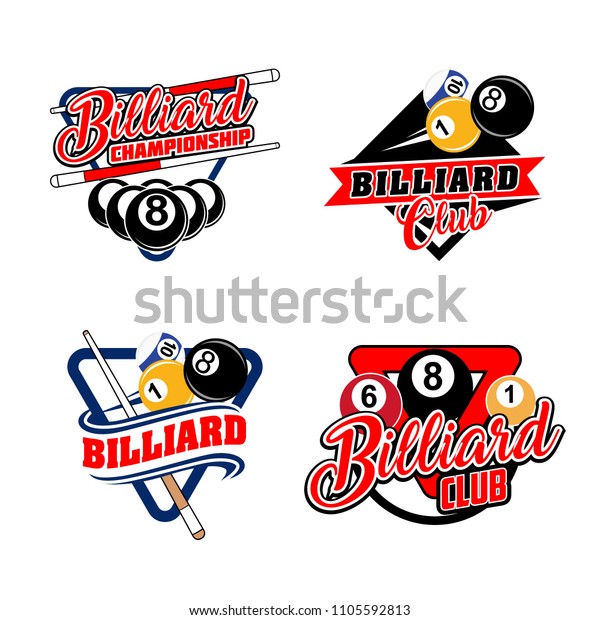 Set Billiards Badges Design Logos Ball Stock Vector (Royalty Free ...