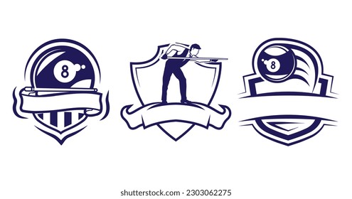 Set of billiards logo championship template