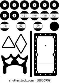 Set of Billiards Silhouettes
