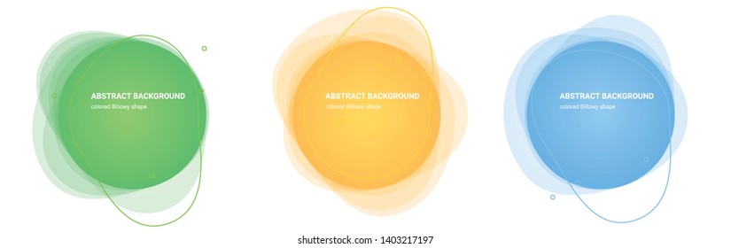 Set of Billowy Gradient Elements. Set of Abstract Stain Shaped Backgrounds for Flyers, Banners, Web Sites, Business Cards, Invitations, Gift Cards, Brochures, Landing Pages
