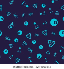 Set Bingo, Billiard pool snooker ball, Chip for board game and balls triangle on seamless pattern. Vector
