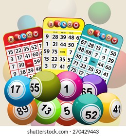 Lottery Colored Number Balls Tickets Background Stock Vector (Royalty ...