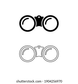 Set of binoculars icon on white background. Stock vector