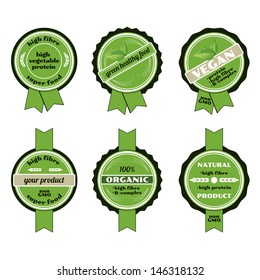 Set of bio badges/Set of green vector organic/ECO badges