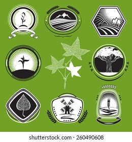 Set of bio farm labels