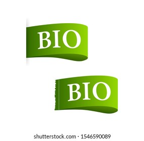 Set Bio label on white background. Vector stock illustration.