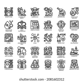 Set of Biochemistry thin line and pixel perfect icons for any web and app project. 