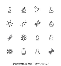 Set of bioengineering related vector line icons. Premium linear symbols pack. Vector illustration isolated on a white background. Web symbols for web sites and mobile app. Trendy design. 