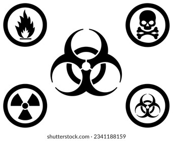 Set of biohazard icons vector art