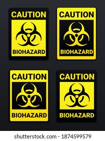 Set of biohazard sign. Caution Biological Hazard. Biological threat alert. Illustration vector