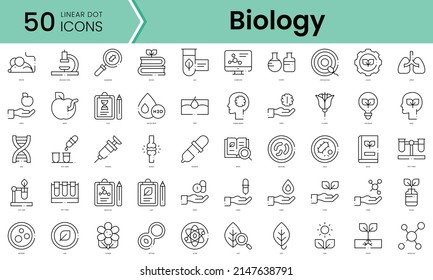 Set of biology icons. Line art style icons bundle. vector illustration