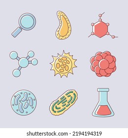 set of biology science, vector style