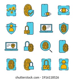 Set of Biometric icon. Biometric pack symbol template for graphic and web design collection logo vector illustration