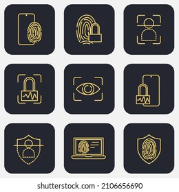 Set of Biometric icon. Biometric pack symbol template for graphic and web design collection logo vector illustration