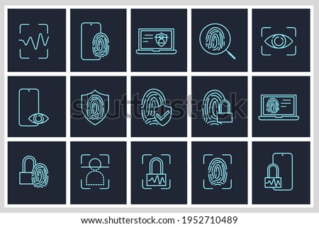 Set of Biometric icon. Biometric pack symbol template for graphic and web design collection logo vector illustration