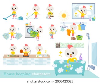 A set of Bird boy related to housekeeping.It's vector art so it's easy to edit.