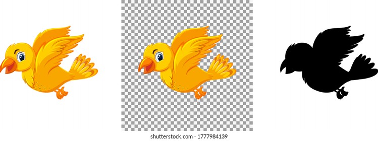 Set of bird character illustration