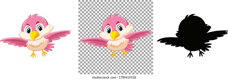 Set of bird character illustration