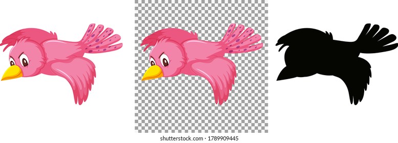 Set of bird character illustration