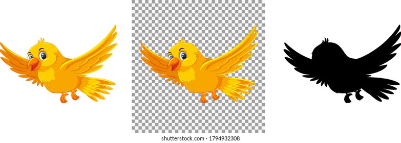 Set of bird character illustration
