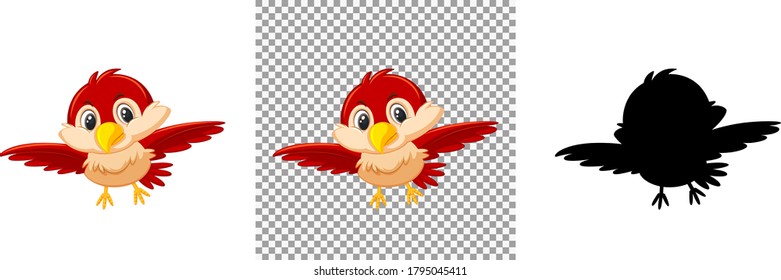 Conjunto de ilustraciones de caracteres de pájaro