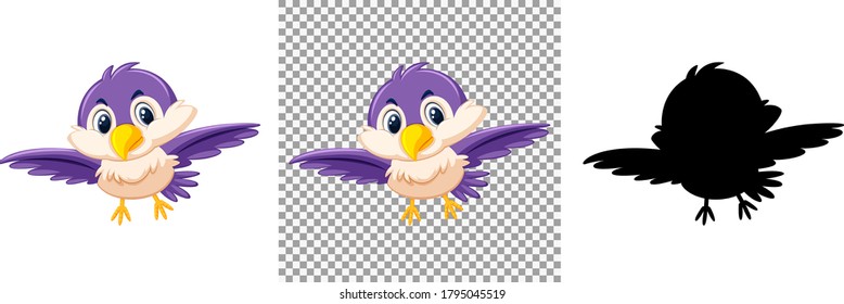 Set of bird character illustration