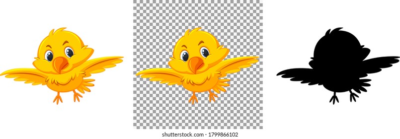 Conjunto de ilustraciones de caracteres de pájaro