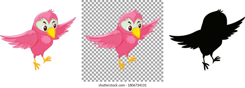Conjunto de ilustraciones de caracteres de pájaro