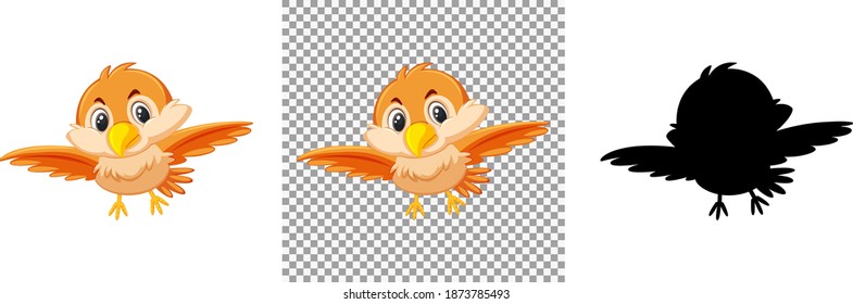 Set of bird character illustration