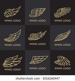 Set of Bird Eagle And Wing logo template