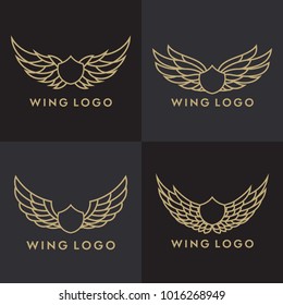 Set of Bird Eagle And Wing logo template