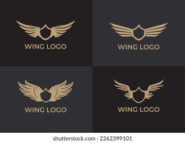 Set of Bird Eagle And Wing logo template