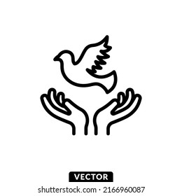 Set the bird free, Liberty symbolic, Vector, Icon, Illustration.