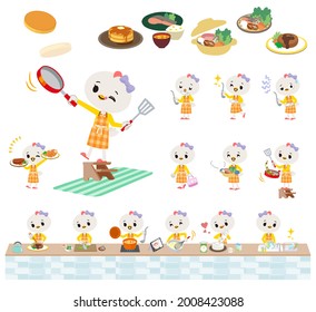 A set of Bird girl about cooking.It's vector art so it's easy to edit.
