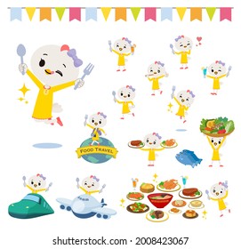 A set of Bird girl on food events.It's vector art so it's easy to edit.