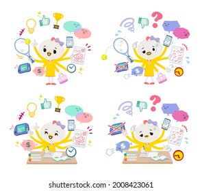 A set of Bird girl who perform multitasking.It's vector art so it's easy to edit.